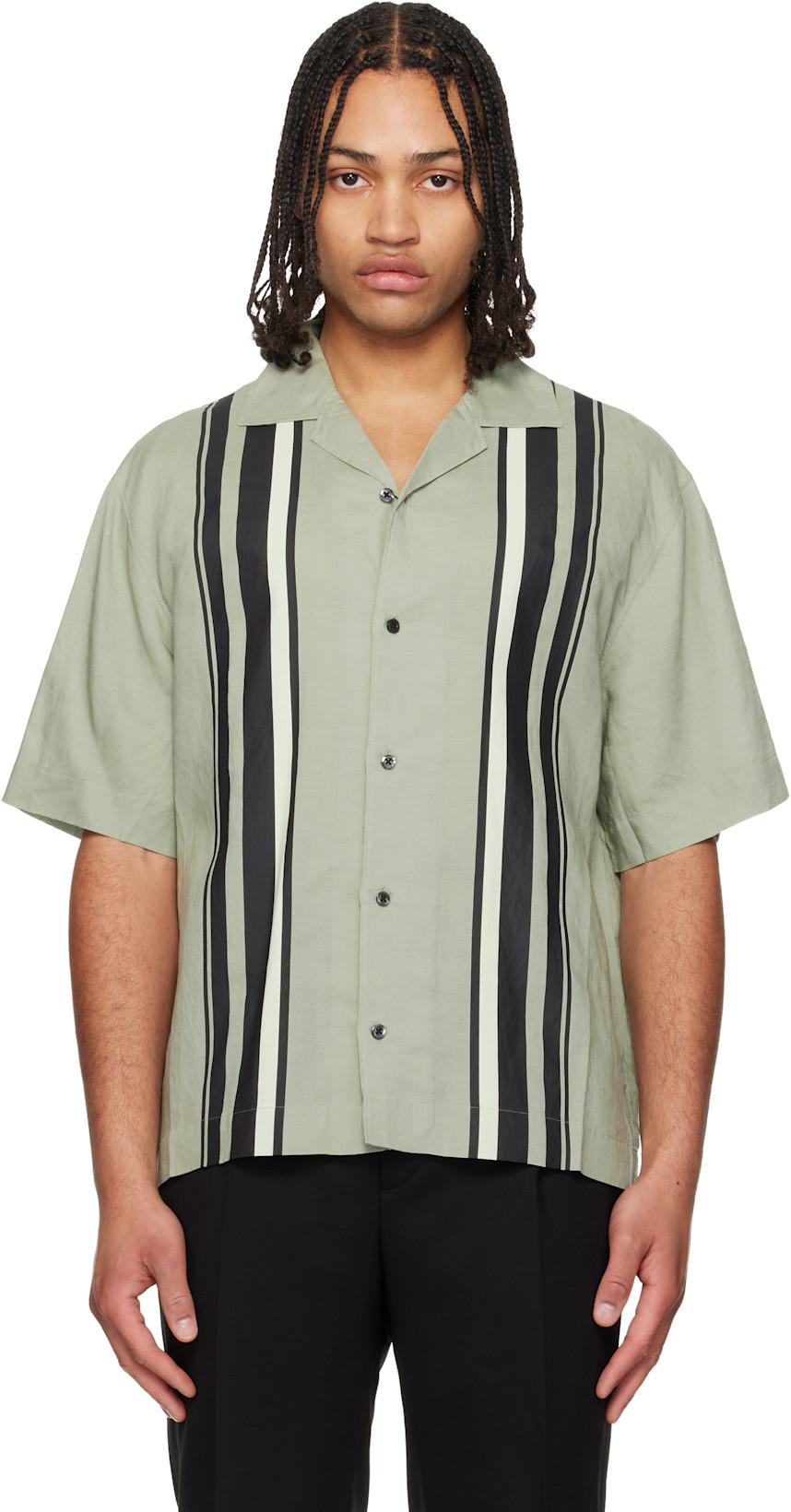 Green Striped Shirt by HUGO BOSS