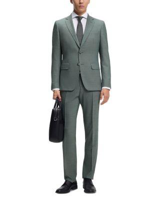 H Huge Textured Solid Slim Fit Suit by HUGO BOSS