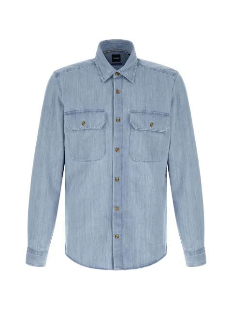 H-Liam buttoned chest-pockets shirt by HUGO BOSS