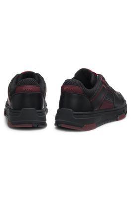 HUGO x RB faux-leather trainers with bull-graphic logo by HUGO BOSS