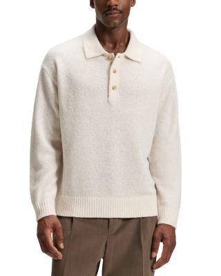 Hadone Relaxed Fit Wool Polo Sweater by HUGO BOSS