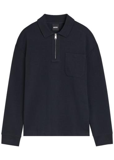 Half-zip cotton-blend sweatshirt by HUGO BOSS
