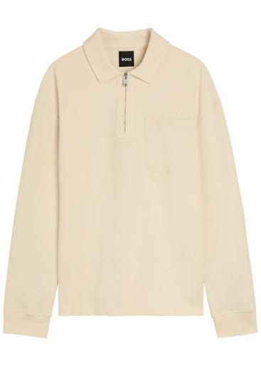 Half-zip cotton-blend sweatshirt by HUGO BOSS