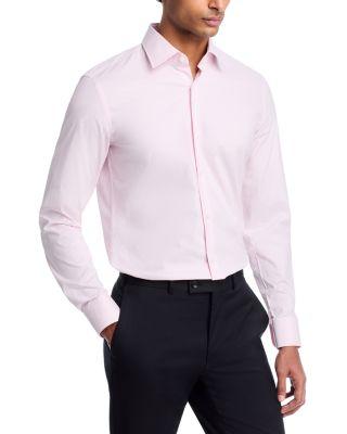 Hank Cotton Stretch Check Dot Slim Fit Dress Shirt by HUGO BOSS