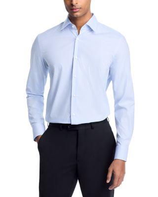 Hank Cotton Stretch Check Dot Slim Fit Dress Shirt by HUGO BOSS