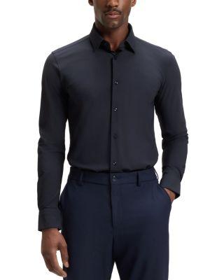 Hank Slim Fit Stretch Button-Front Shirt by HUGO BOSS