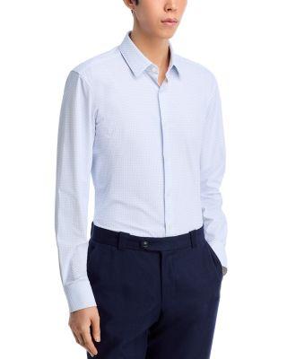 Hank Slim Fit Stretch Button-Front Shirt by HUGO BOSS
