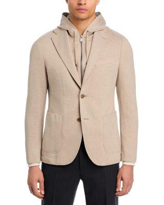 Hanry Slim Fit Jersey Sport Coat with Removable Hood by HUGO BOSS