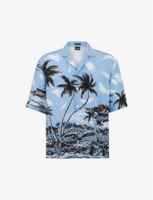 Hawaiian-print short-sleeved woven shirt by HUGO BOSS