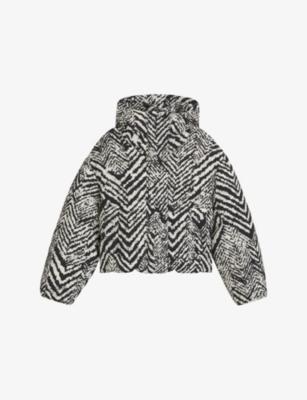 Herringbone-Print Padded Shell-Down Jacket by HUGO BOSS
