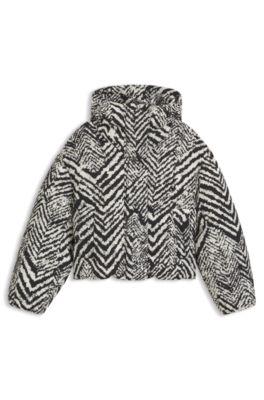 Herringbone-print jacket with water-repellent finish by HUGO BOSS