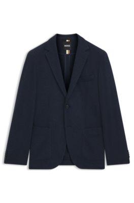 Herringbone regular-fit jacket in a cotton blend by HUGO BOSS