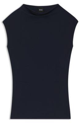 High-neck top in matte fabric by HUGO BOSS