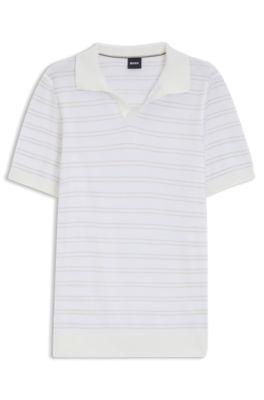 Horizontal-stripe sweater in a cotton blend by HUGO BOSS