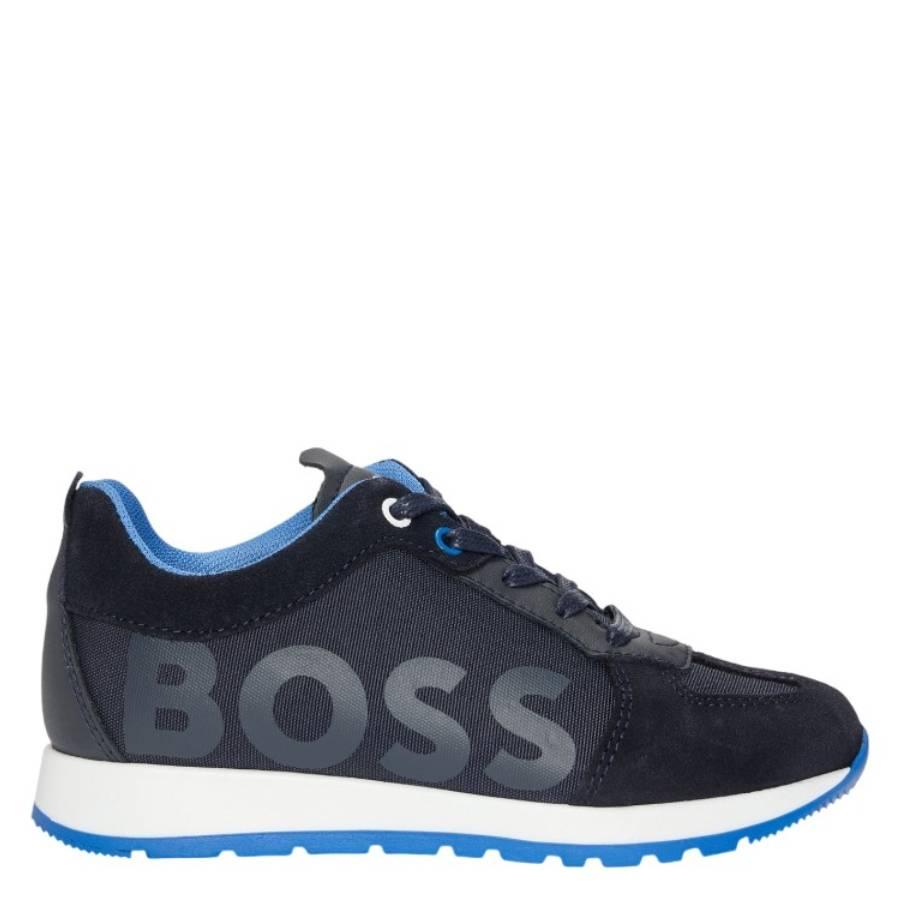 Hugo Boss Kids Mixed Materials Lace-Up Trainers by HUGO BOSS