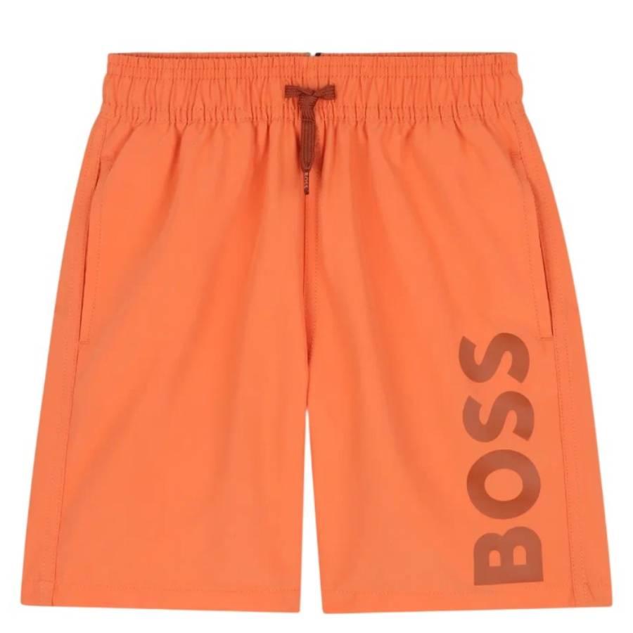 Hugo Boss Kids Vertical Logo Swim Shorts by HUGO BOSS