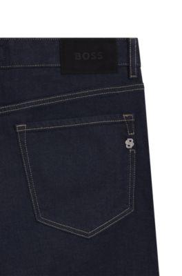 Indigo straight-fit jeans in stretch denim by HUGO BOSS