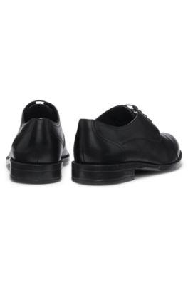 Italian-made Derby shoes in leather with cap toe by HUGO BOSS