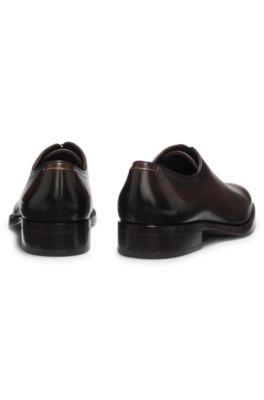 Italian-made Oxford shoes in burnished leather by HUGO BOSS