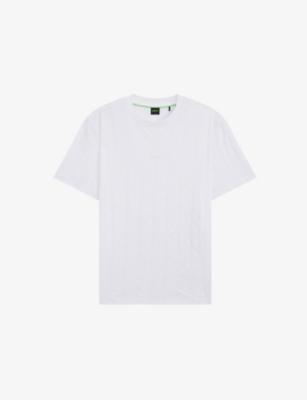 Jacquard-Pattern Relaxed-Fit Cotton-Jersey T-Shirt by HUGO BOSS