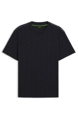 Jacquard-pattern T-shirt in cotton by HUGO BOSS