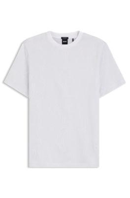 Jacquard-pattern T-shirt in cotton by HUGO BOSS