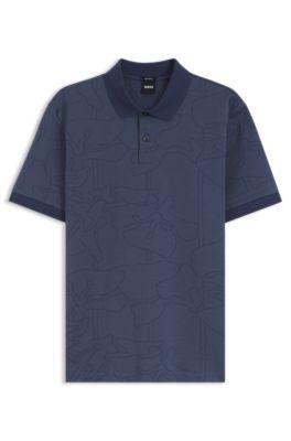 Jacquard-pattern polo shirt in cotton by HUGO BOSS
