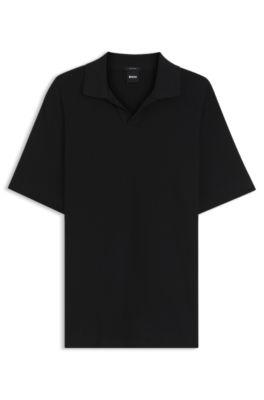 Jacquard-pattern polo shirt with Johnny collar by HUGO BOSS