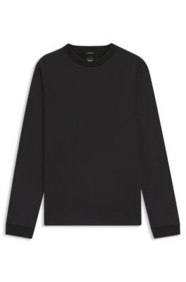 Jacquard-structure T-shirt in mercerised cotton by HUGO BOSS
