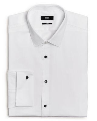 Jasper Pique Slim Fit Tuxedo Shirt by HUGO BOSS