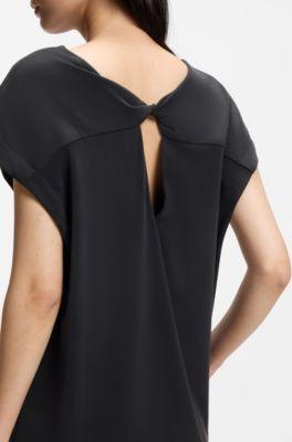 Jersey dress with rear knot detail by HUGO BOSS