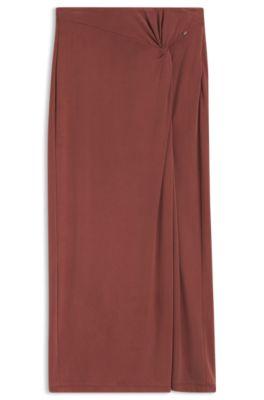 Jersey maxi skirt with twist detail by HUGO BOSS