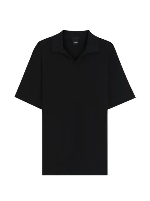 Johnny-collar polo shirt in jacquard cotton by HUGO BOSS