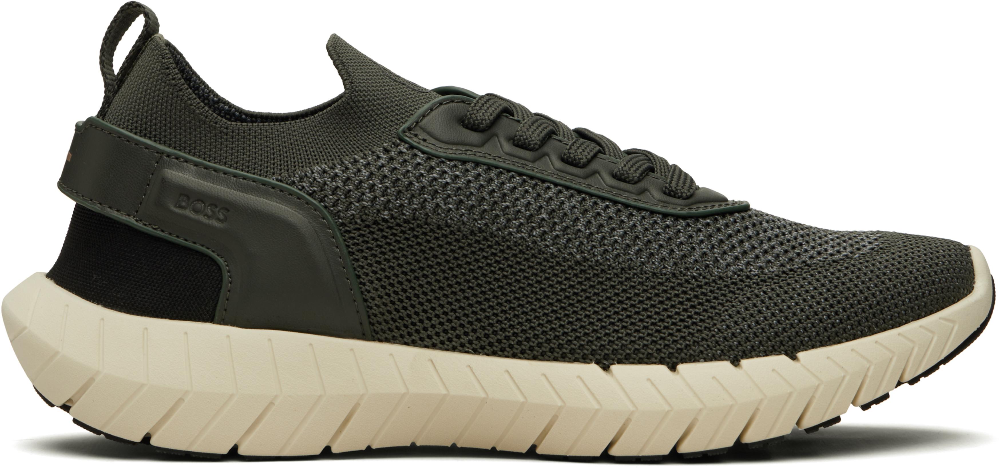 Khaki 'BOSS-MOTION' Sneakers by HUGO BOSS