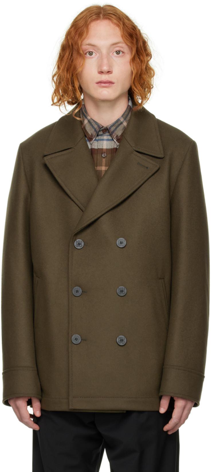 Khaki Balno Peacoat by HUGO BOSS