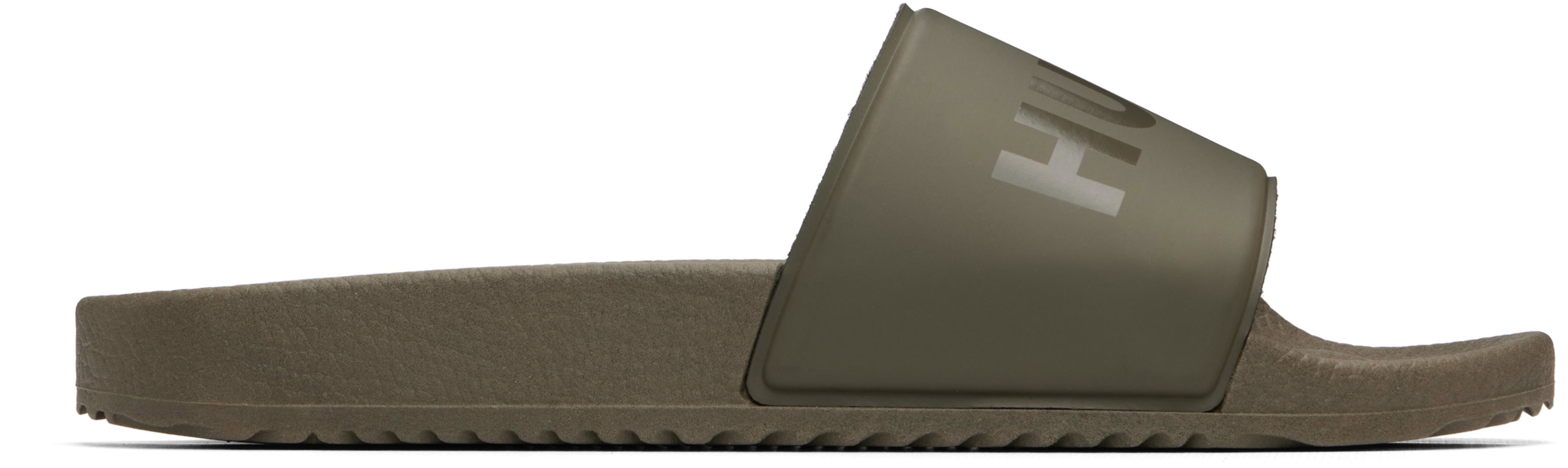 Khaki Tonal Logo Slides by HUGO BOSS