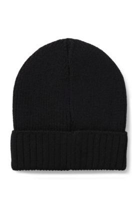 Kids' beanie hat with rubber-print logo by HUGO BOSS