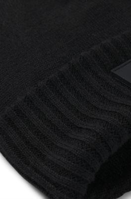 Kids' beanie hat with silicone logo label by HUGO BOSS