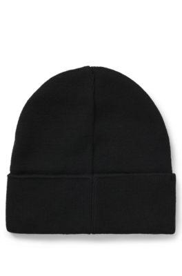 Kids' beanie hat with silicone-print logo by HUGO BOSS