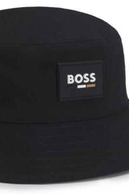 Kids' bucket hat with rubber logo badge by HUGO BOSS