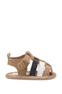Kids' contrast-logo sandals in leather by HUGO BOSS
