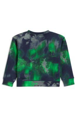 Kids' cotton-blend sweatshirt with all-over print by HUGO BOSS