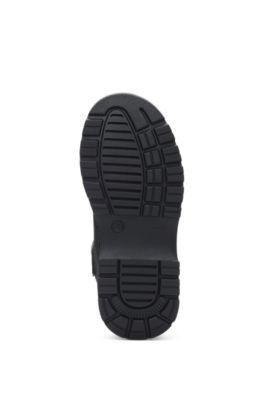 Kids' half boots in leather and water-repellent canvas by HUGO BOSS