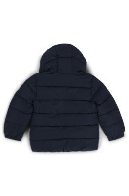 Kids' hoodied padded jacket with logo details by HUGO BOSS
