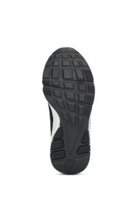 Kids' logo-print trainers in leather and mesh by HUGO BOSS