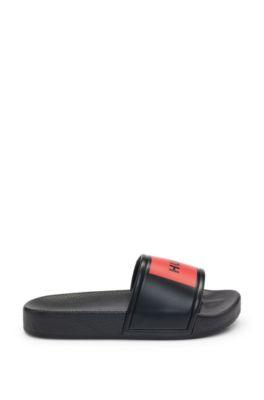 Kids' logo-strap slides in PVC by HUGO BOSS