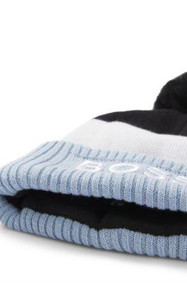 Kids' multicolored beanie hat with pom pom by HUGO BOSS