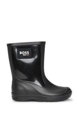 Kids' rain boots with signature-stripe logo label by HUGO BOSS
