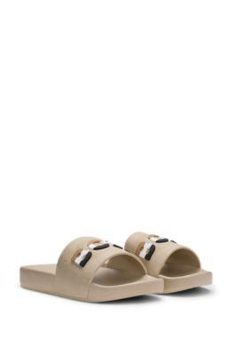 Kids' slides with signature-stripe logo by HUGO BOSS