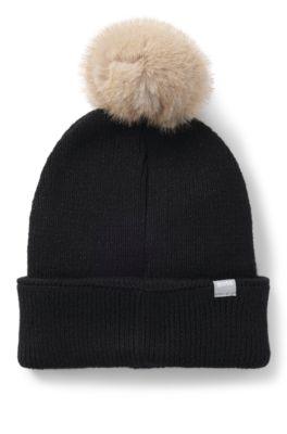 Kids' sparkle-effect beanie hat with Double B monogram by HUGO BOSS